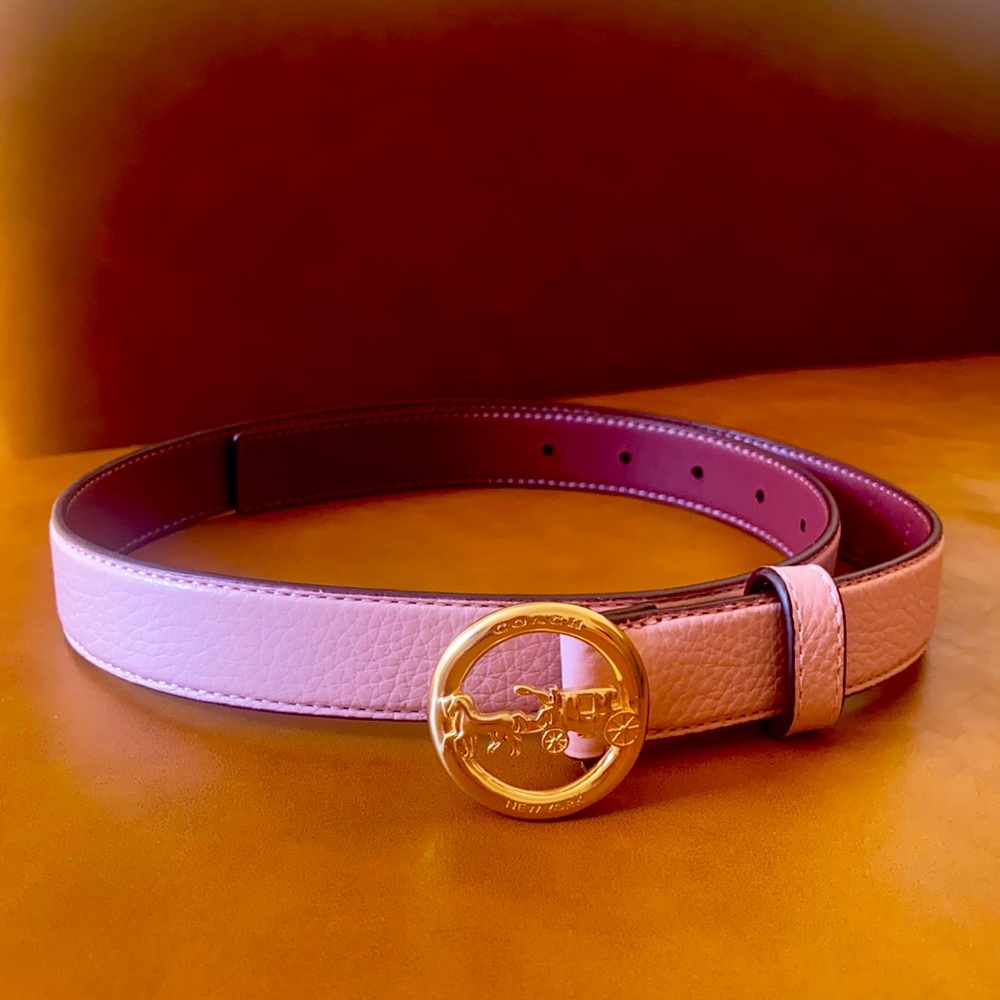 Coach Horse and Carriage light pink belt